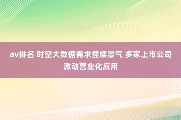 av排名 时空大数据需求捏续景气 多家上市公司激动营业化应用