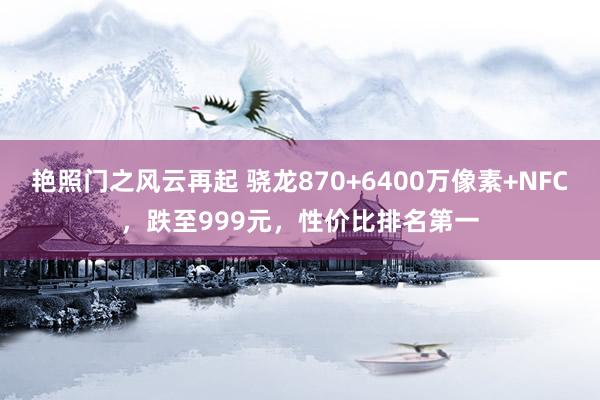 艳照门之风云再起 骁龙870+6400万像素+NFC，跌至999元，性价比排名第一