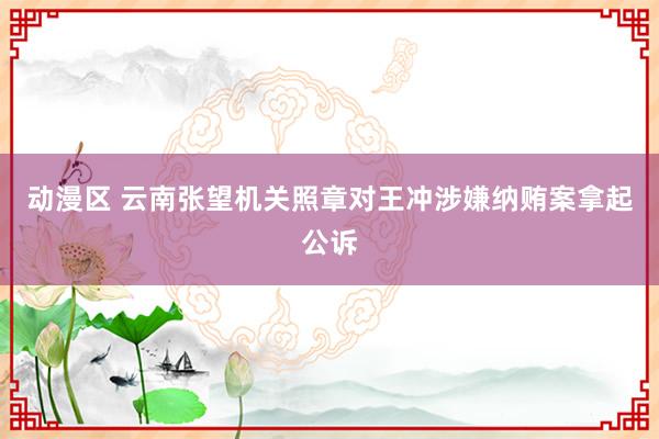 动漫区 云南张望机关照章对王冲涉嫌纳贿案拿起公诉