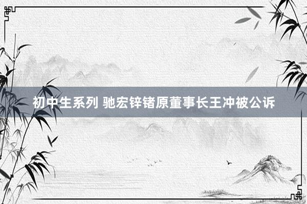 初中生系列 驰宏锌锗原董事长王冲被公诉