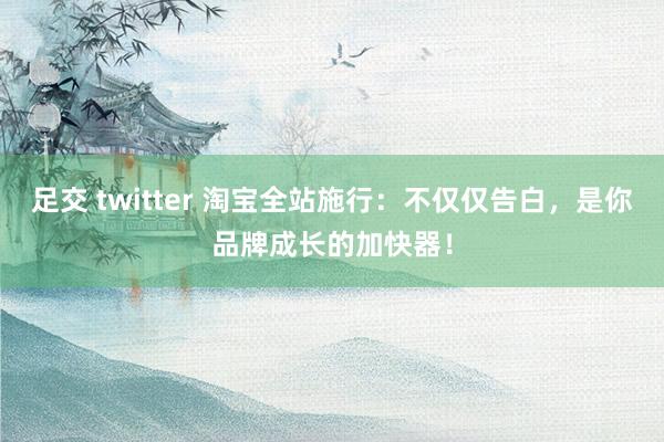 足交 twitter 淘宝全站施行：不仅仅告白，是你品牌成长的加快器！