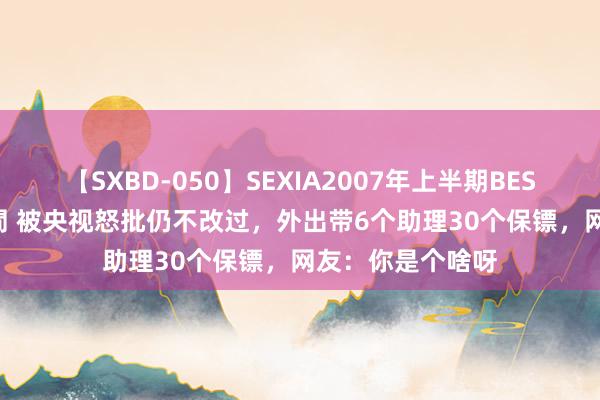 【SXBD-050】SEXIA2007年上半期BEST 全35作品8時間 被央视怒批仍不改过，外出带6个助理30个保镖，网友：你是个啥呀