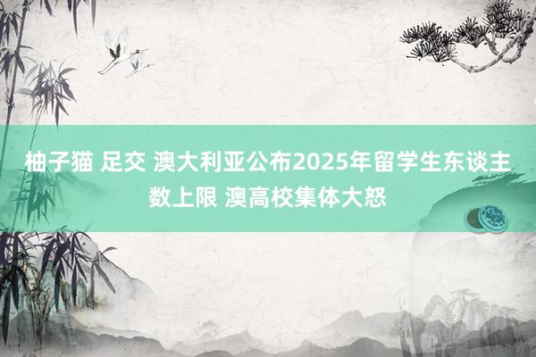 柚子猫 足交 澳大利亚公布2025年留学生东谈主数上限 澳高校集体大怒