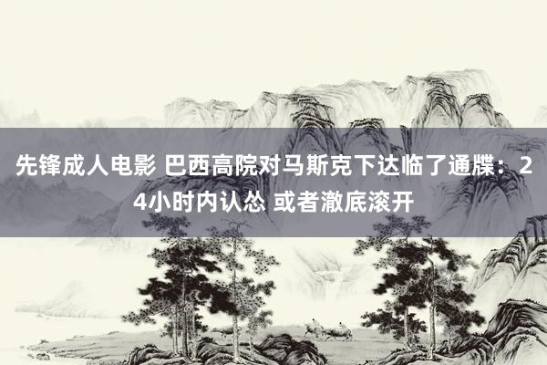 先锋成人电影 巴西高院对马斯克下达临了通牒：24小时内认怂 或者澈底滚开